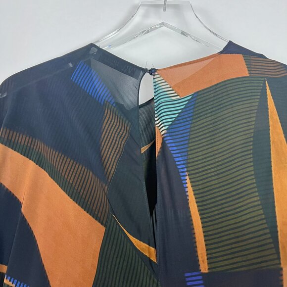 Zara Dress Women's M Multicolored Draped Limited Edition Knots Pleats Flowy Midi - Picture 8 of 14